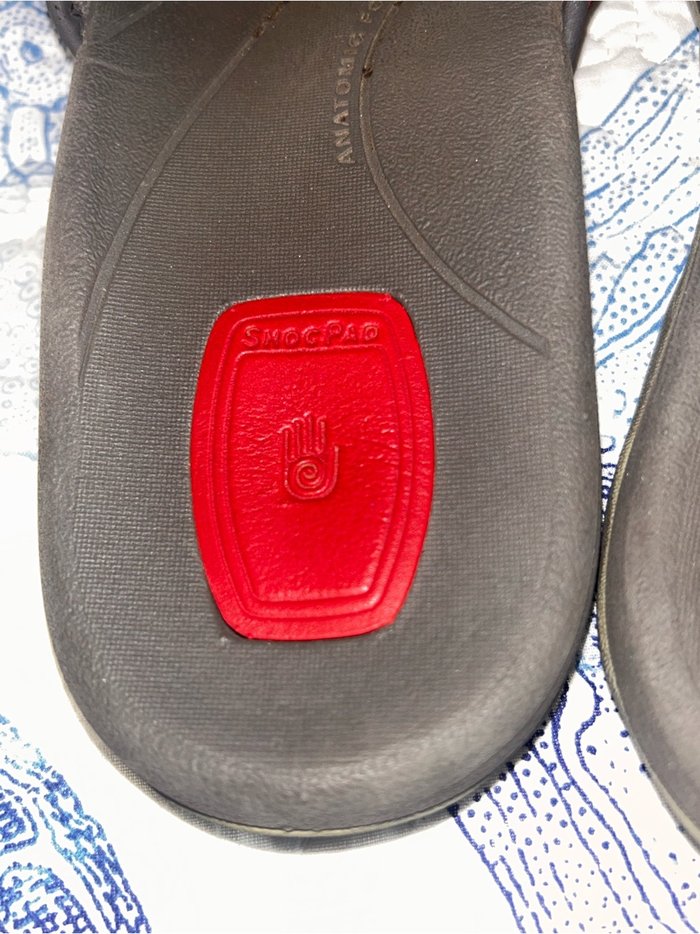Teva Gray Footbed Slide Sandals with Red Straps - Picture 5 of 7